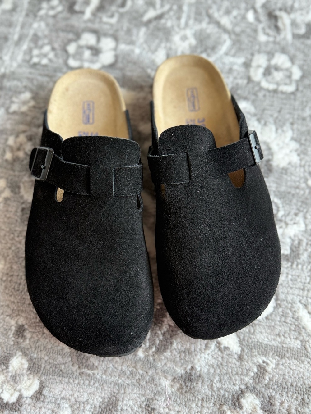 Birkenstock Black Suede Slip-On Clogs size 39